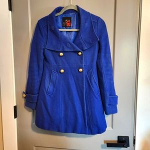 Guess Blue Wool blend Pea Coat, size XS
